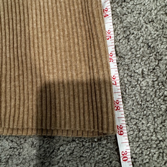 Loft Tan Ribbed Midi Skirt - Picture 2 of 4